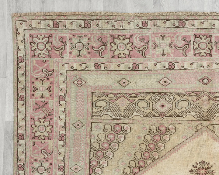 Multicolor Turkish Oushak Rug 9' 7" x 6' 3" Hand-Knotted | No. VR48441
