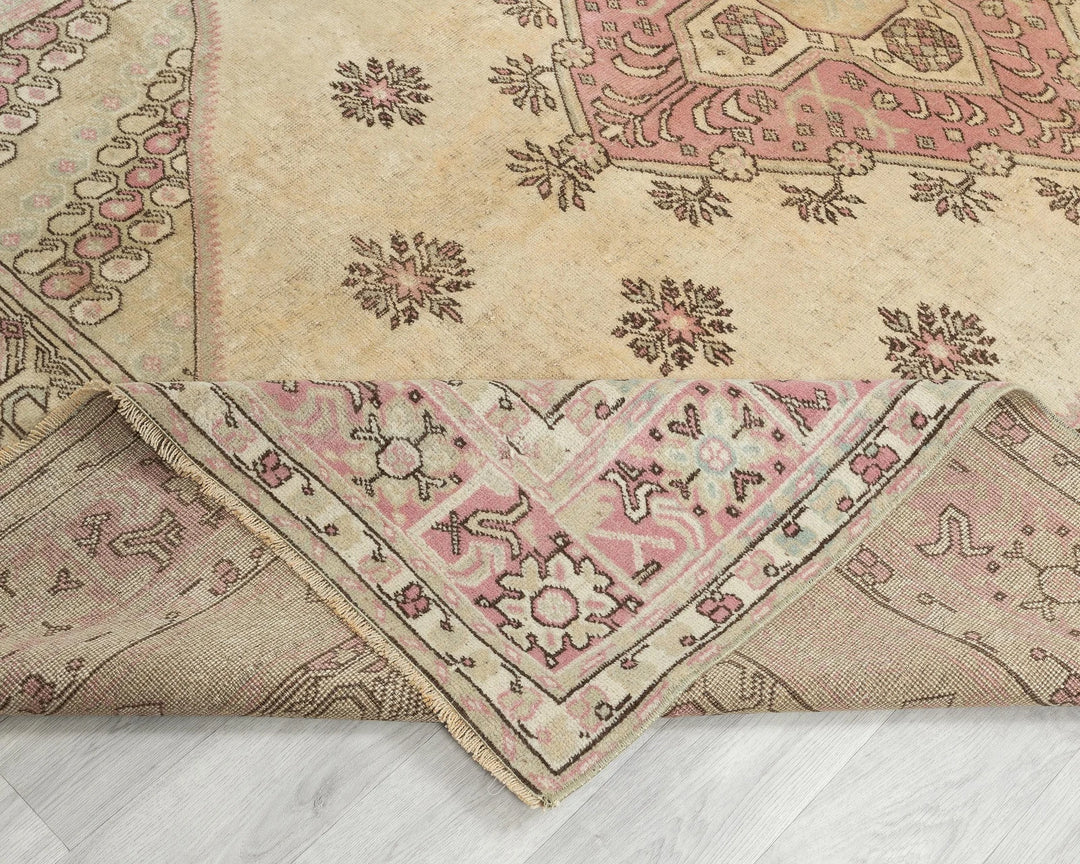 Multicolor Turkish Oushak Rug 9' 7" x 6' 3" Hand-Knotted | No. VR48441