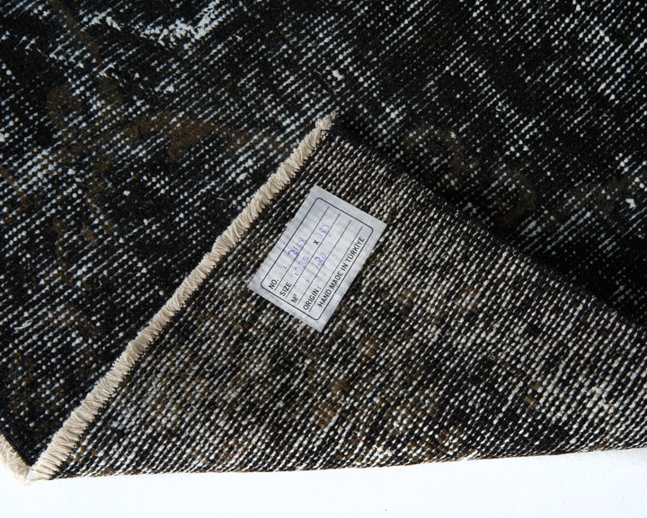 Black Turkish Vintage Rug 6' x 7' 9" Hand-Knotted | No. VR48579
