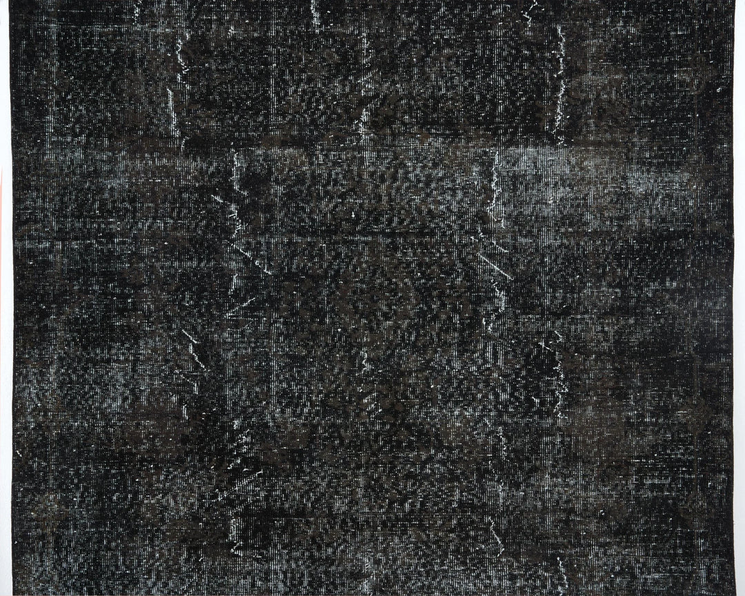 Black Turkish Vintage Rug 6' x 7' 9" Hand-Knotted | No. VR48579