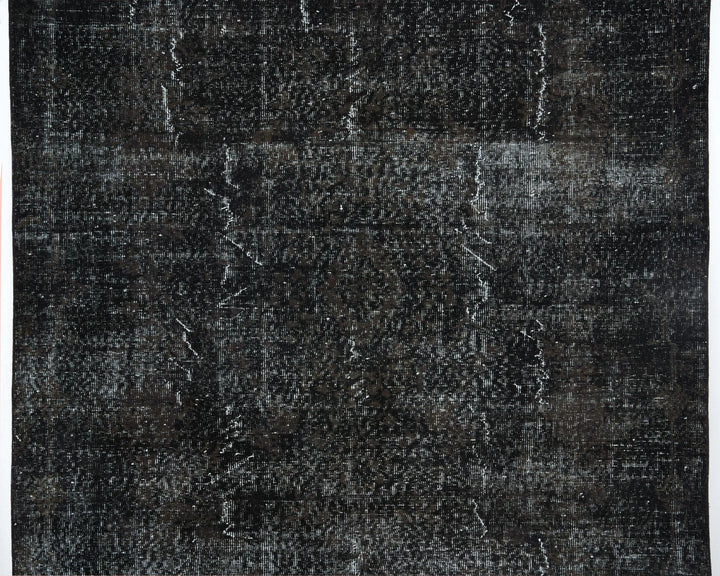 Black Turkish Vintage Rug 6' x 7' 9" Hand-Knotted | No. VR48579