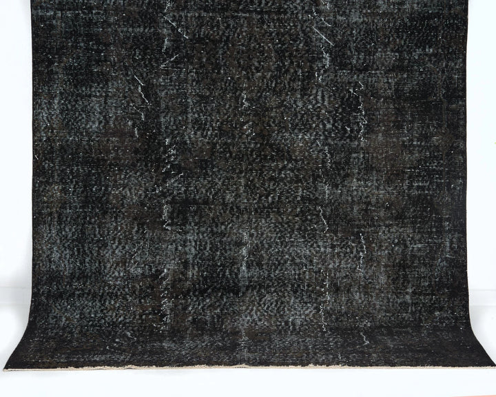 Black Turkish Vintage Rug 6' x 7' 9" Hand-Knotted | No. VR48579