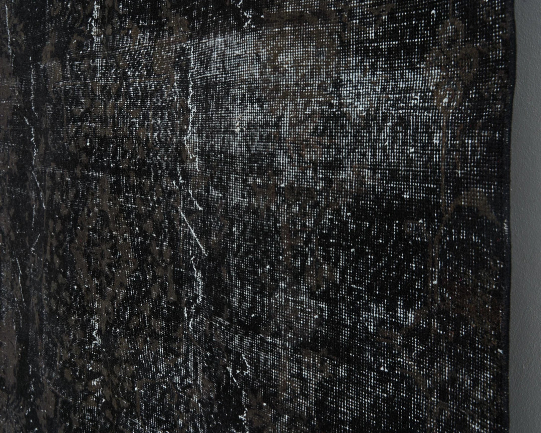 Black Turkish Vintage Rug 6' x 7' 9" Hand-Knotted | No. VR48579