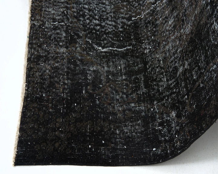 Black Turkish Vintage Rug 6' x 7' 9" Hand-Knotted | No. VR48579