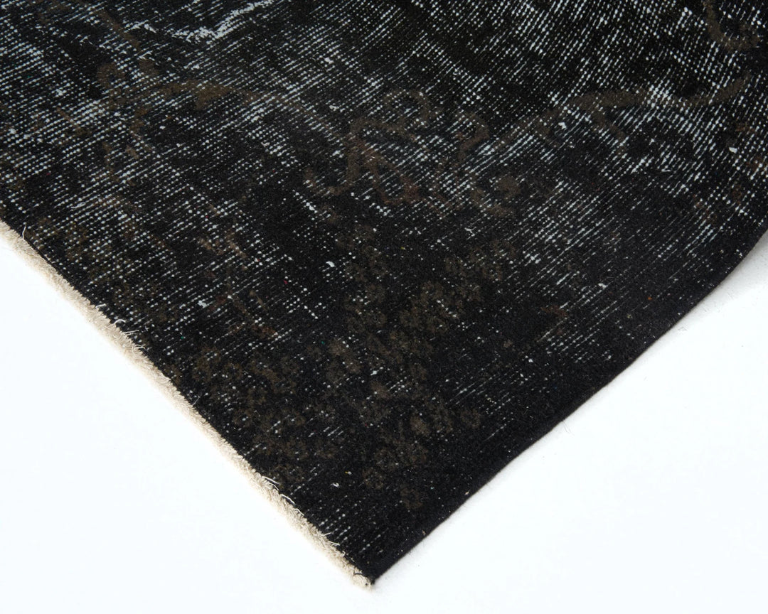 Black Turkish Vintage Rug 6' x 7' 9" Hand-Knotted | No. VR48579