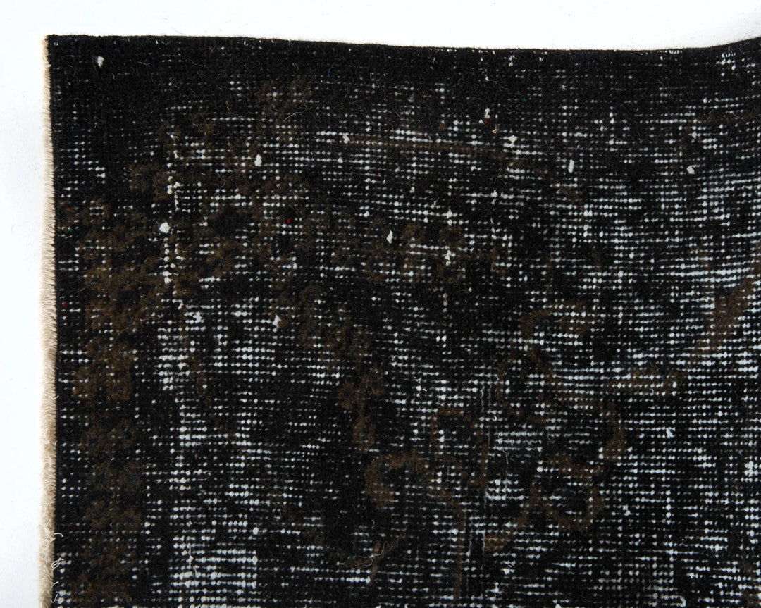 Black Turkish Vintage Rug 6' x 7' 9" Hand-Knotted | No. VR48579