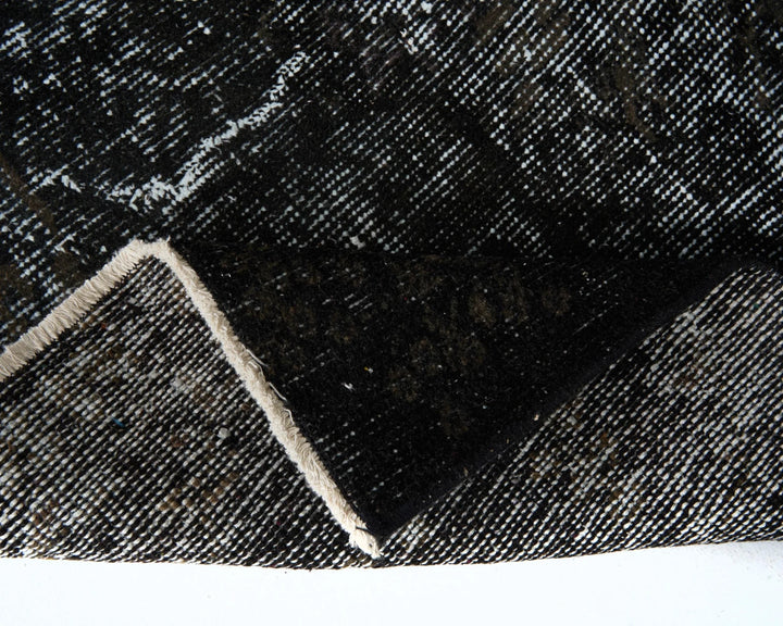Black Turkish Vintage Rug 6' x 7' 9" Hand-Knotted | No. VR48579