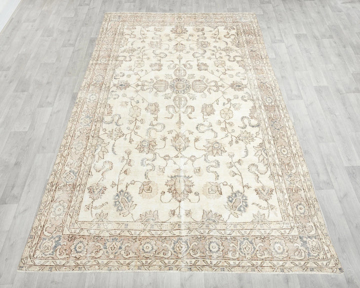 Beige Turkish Oushak Rug 6' 2" x 10' 4" Hand-Knotted view 9