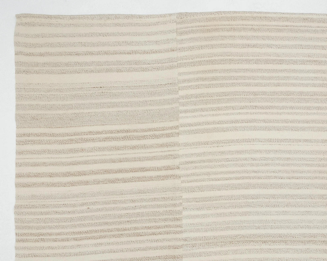 Beige Turkish Kilim Rug 9'6" x 12'10" Flat-Weave | No. VR48799