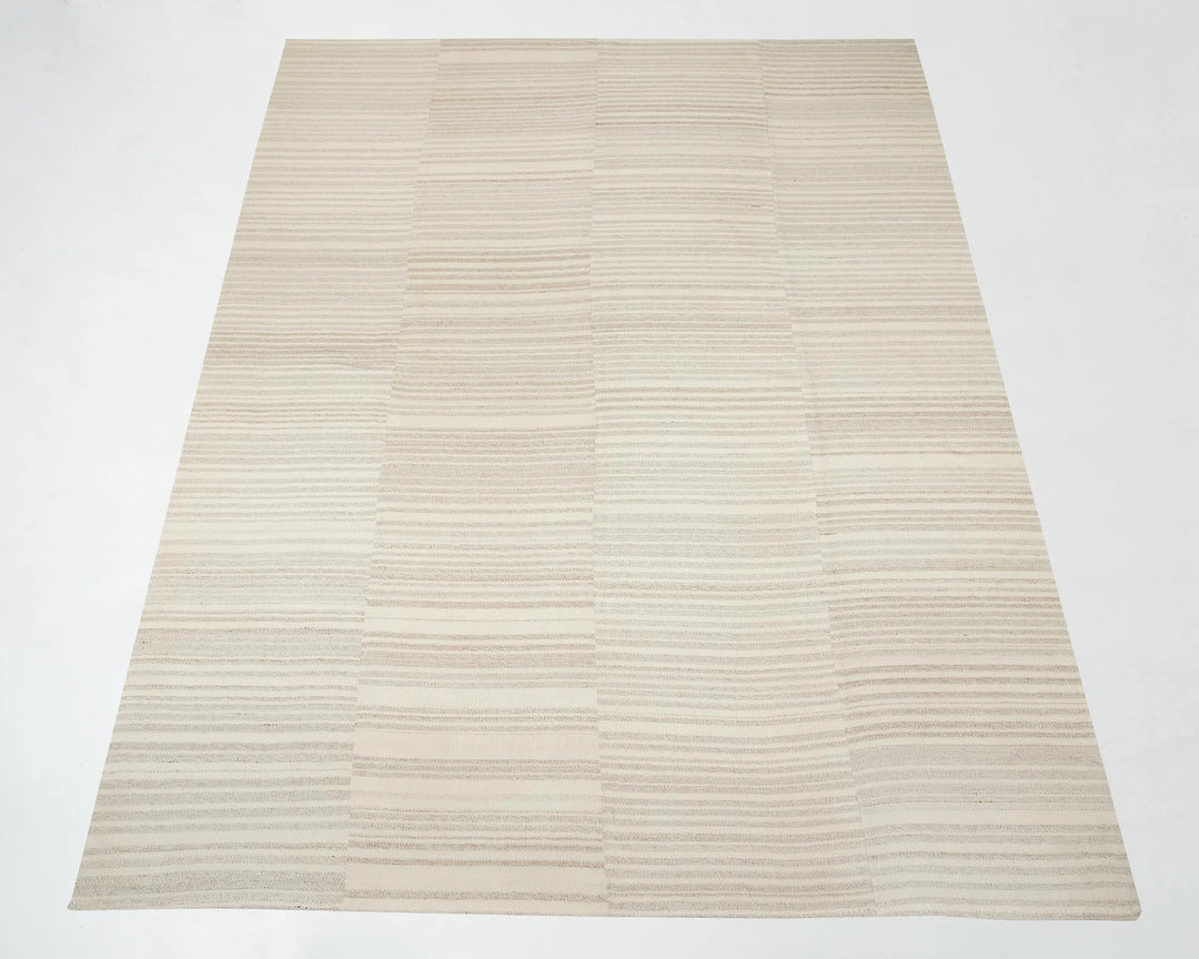 Beige Turkish Kilim Rug 9'6" x 12'10" Flat-Weave | No. VR48799