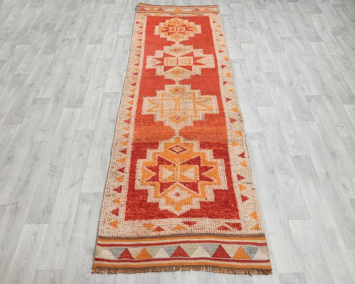 Multicolor Turkish Oushak Rug 2'10" x 10'4" Hand-Knotted | No. VR48843