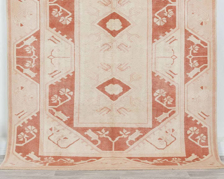 Red Turkish Oushak Rug 7'7" x 5'9" Hand-Knotted | No. VR48910