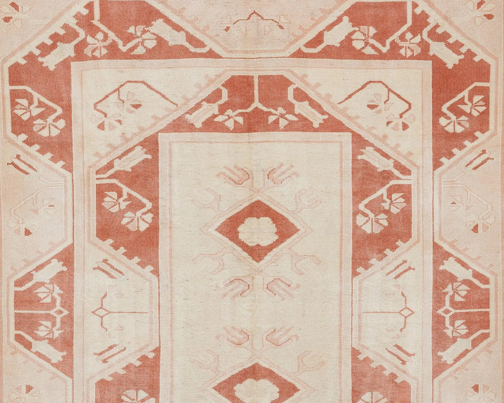 Red Turkish Oushak Rug 7'7" x 5'9" Hand-Knotted | No. VR48910