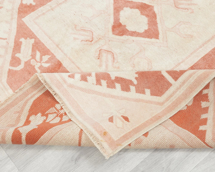 Red Turkish Oushak Rug 7'7" x 5'9" Hand-Knotted | No. VR48910