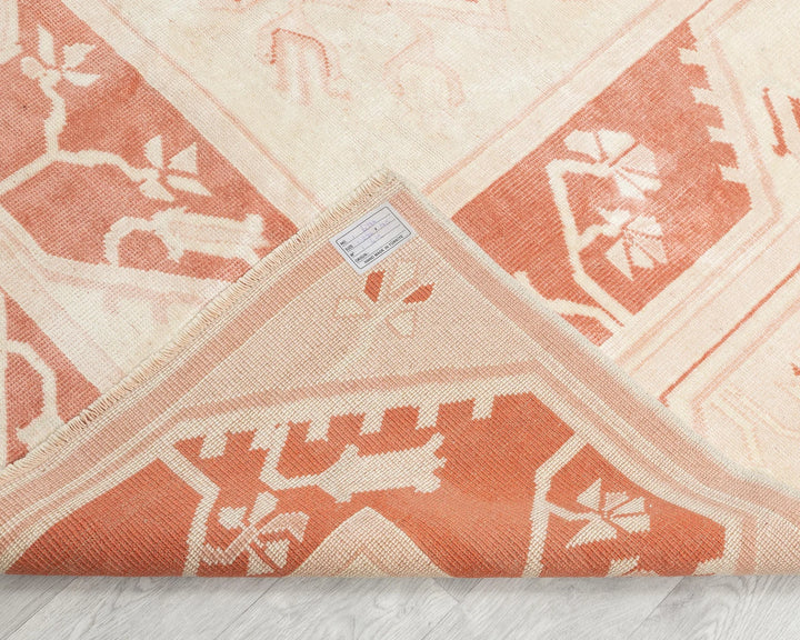 Red Turkish Oushak Rug 7'7" x 5'9" Hand-Knotted | No. VR48910