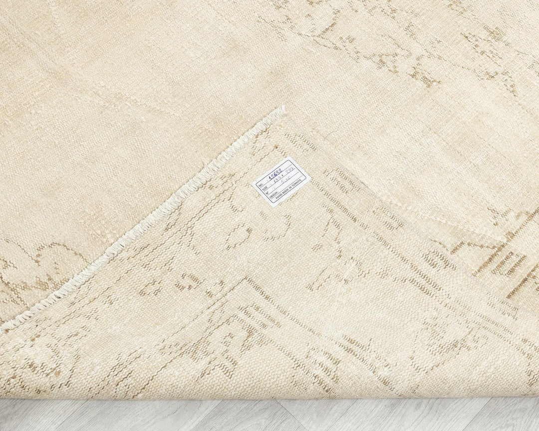 Beige Turkish Oushak Rug 6' x 10' Hand-Knotted | No. VR48946