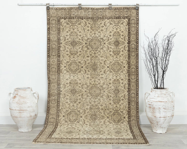 Multicolor Turkish Oushak Rug 3' 8" x 7' Hand-Knotted | No. VR48999