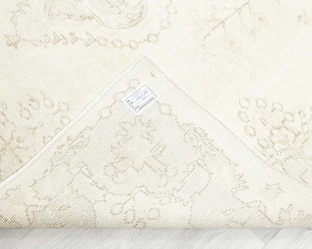Beige Turkish Oushak Rug 5'11" x 9'5" Hand-Knotted | No. VR49000