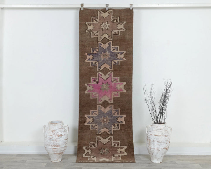 Rust Turkish Oushak Rug 2'7" x 7'3" Hand-Knotted