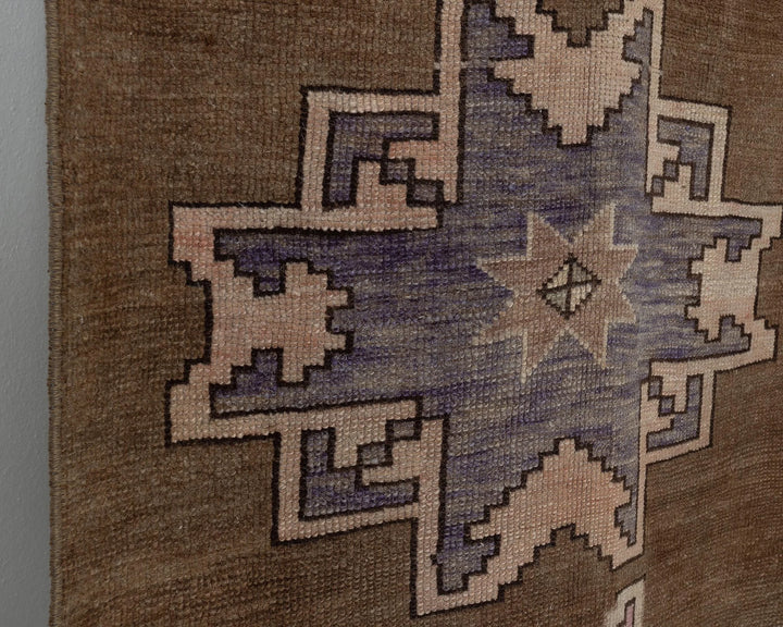 Rust Turkish Oushak Rug 2'7" x 7'3" Hand-Knotted close-up