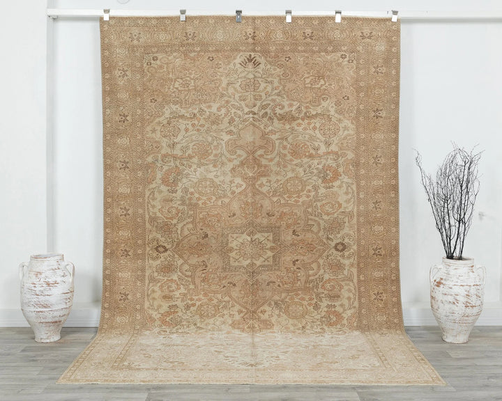 Multicolor Turkish Oushak Rug 6'5" x 9'11" Hand-Knotted | No. VR49095