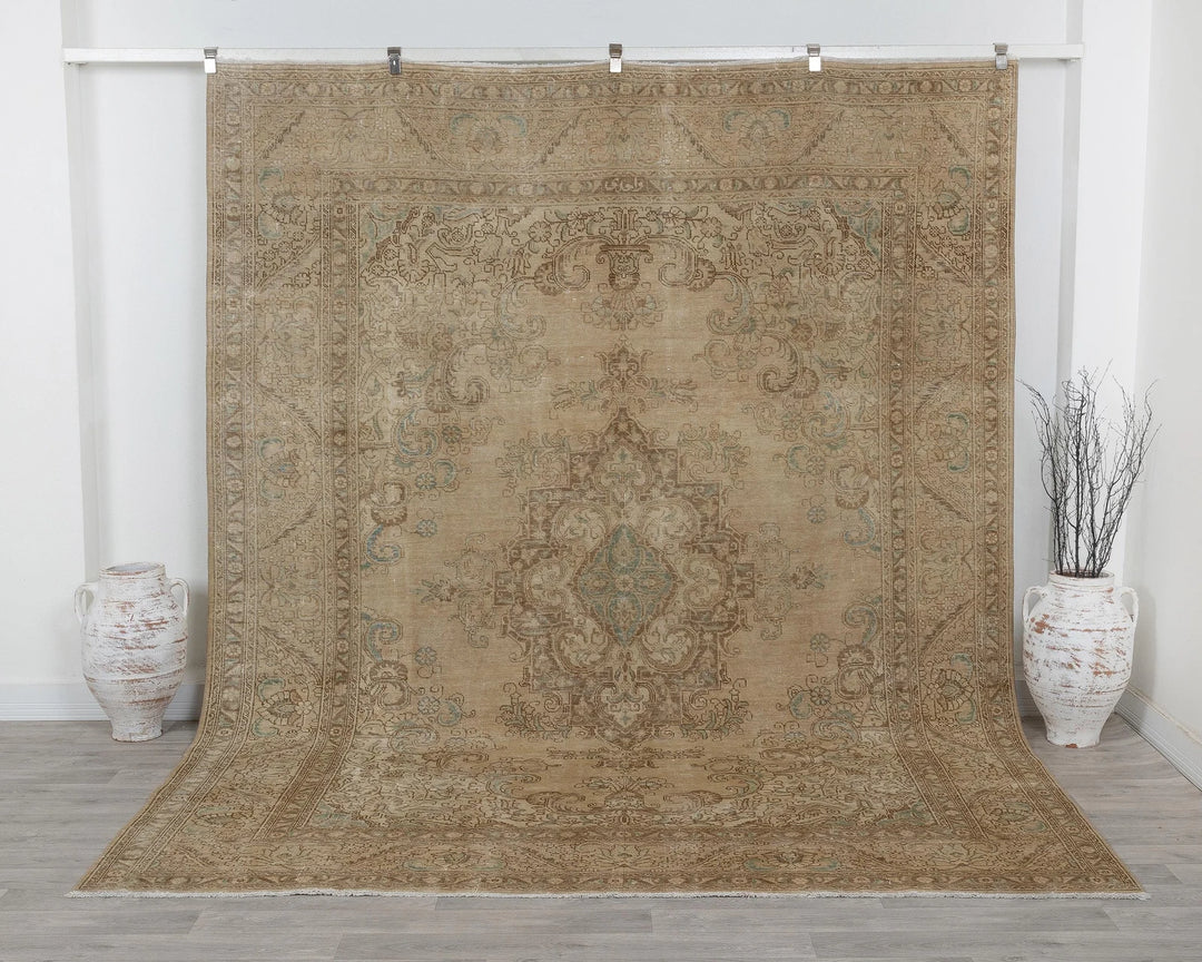 Multicolor Turkish Oushak Rug 8' x 11' Hand-Knotted