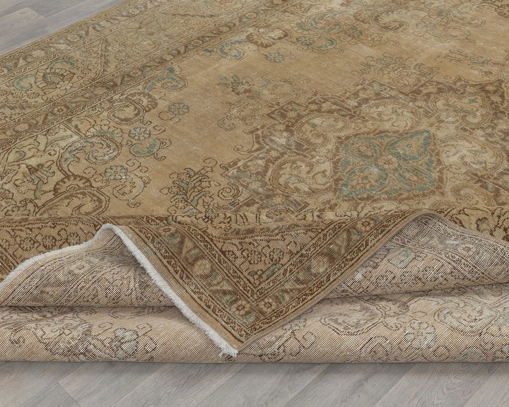 Multicolor Turkish Oushak Rug 8' x 11' Hand-Knotted texture