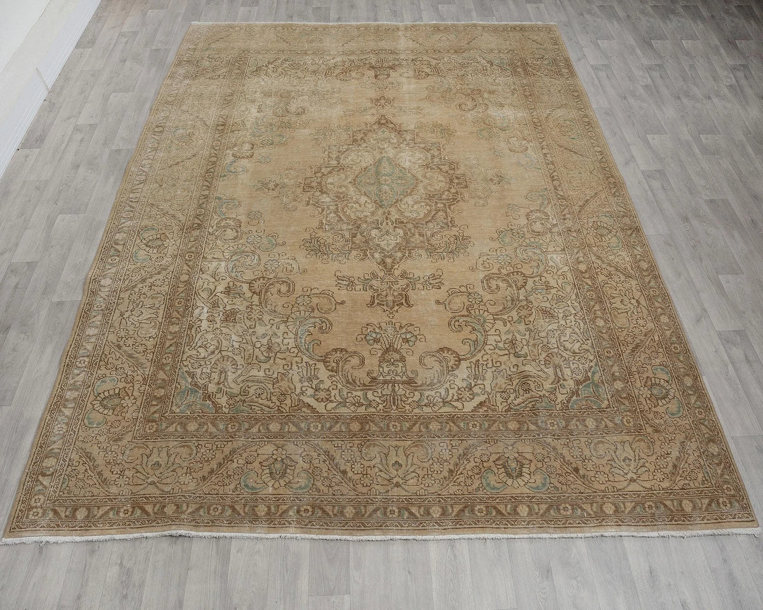 Multicolor Turkish Oushak Rug 8' x 11' Hand-Knotted reverse