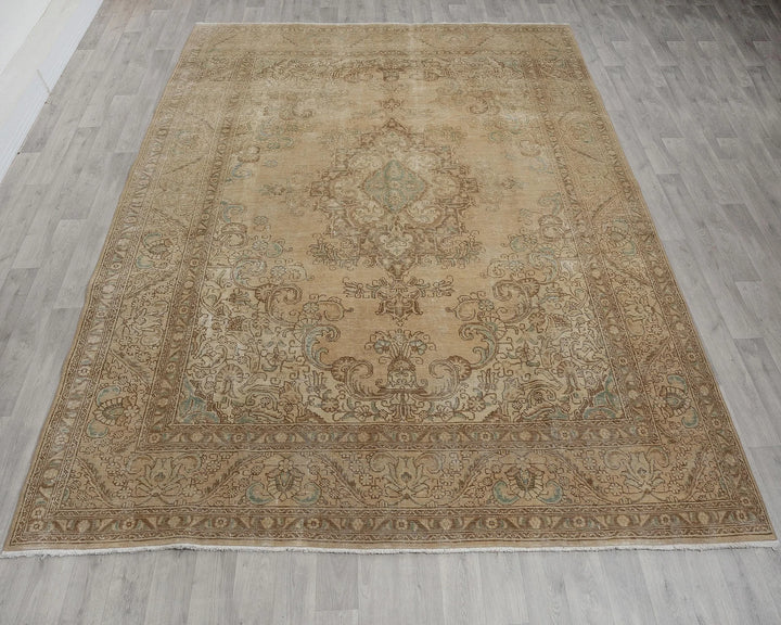 Multicolor Turkish Oushak Rug 8' x 11' Hand-Knotted reverse