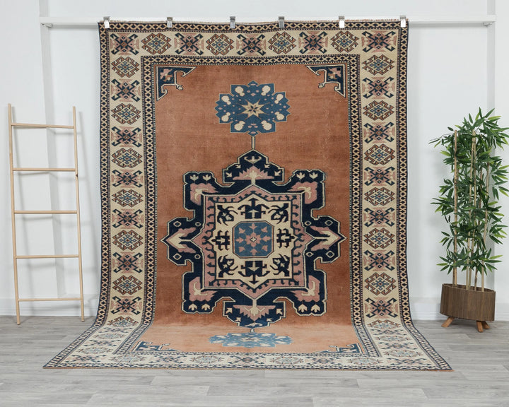 Multicolor Turkish Oushak Rug 9'9" x 6'11" Hand-Knotted | No. VR49542