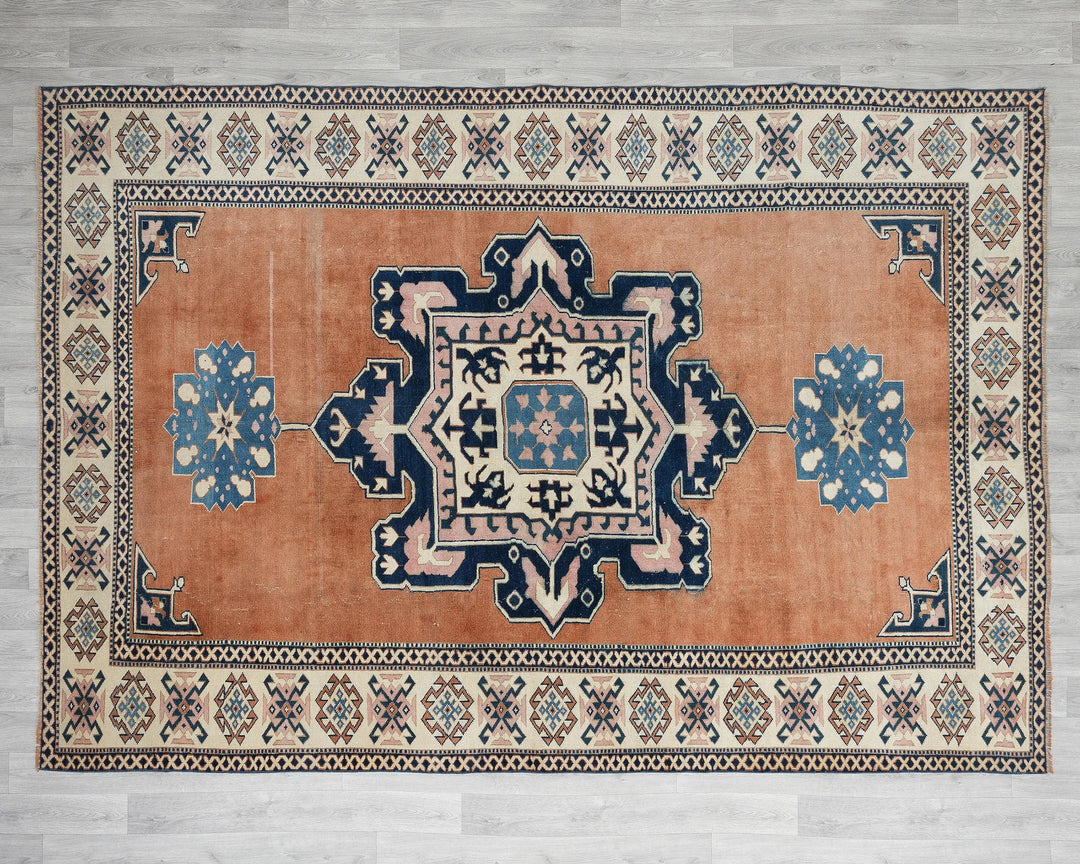 Multicolor Turkish Oushak Rug 9'9" x 6'11" Hand-Knotted | No. VR49542