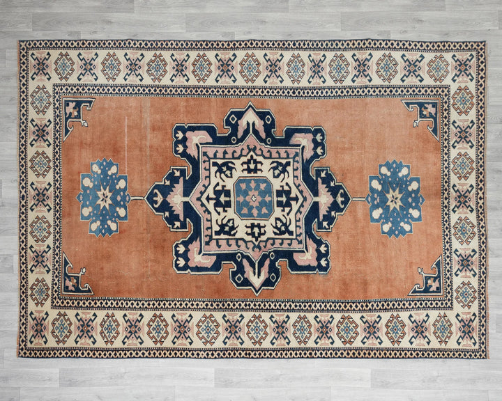 Multicolor Turkish Oushak Rug 9'9" x 6'11" Hand-Knotted | No. VR49542
