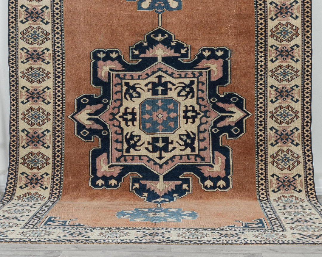 Multicolor Turkish Oushak Rug 9'9" x 6'11" Hand-Knotted | No. VR49542