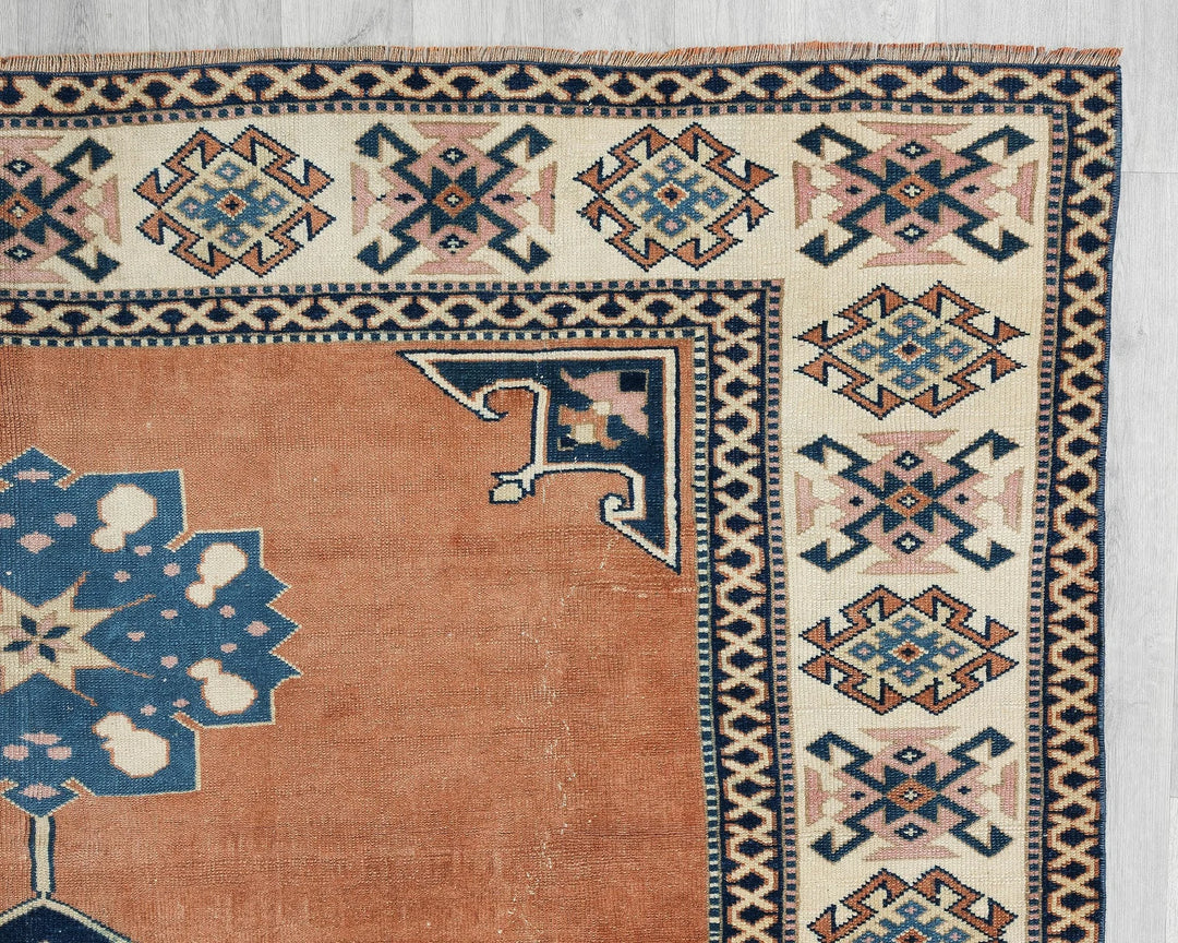 Multicolor Turkish Oushak Rug 9'9" x 6'11" Hand-Knotted | No. VR49542