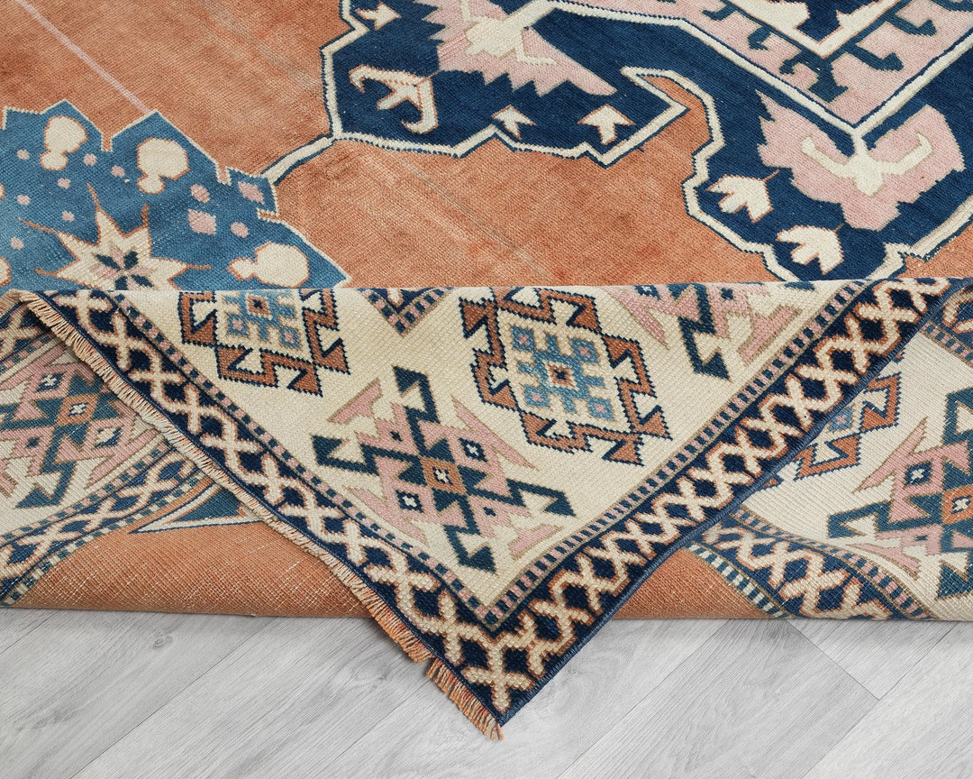 Multicolor Turkish Oushak Rug 9'9" x 6'11" Hand-Knotted | No. VR49542