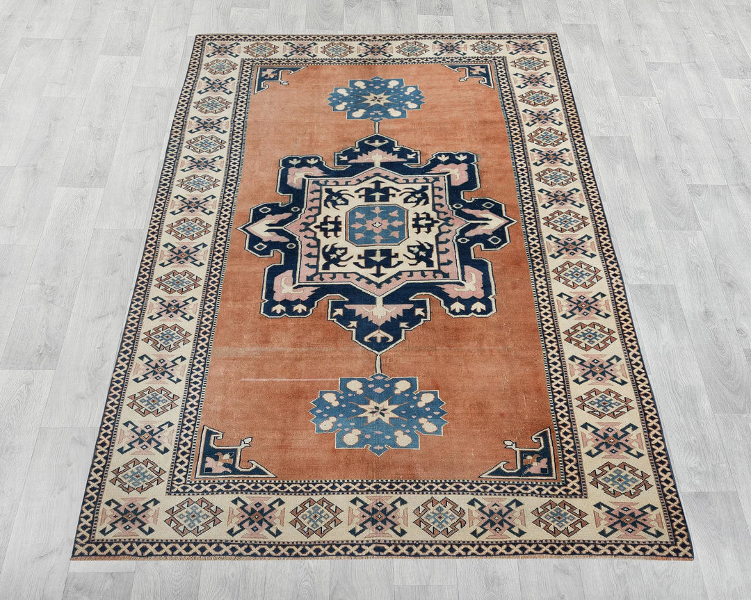 Multicolor Turkish Oushak Rug 9'9" x 6'11" Hand-Knotted | No. VR49542