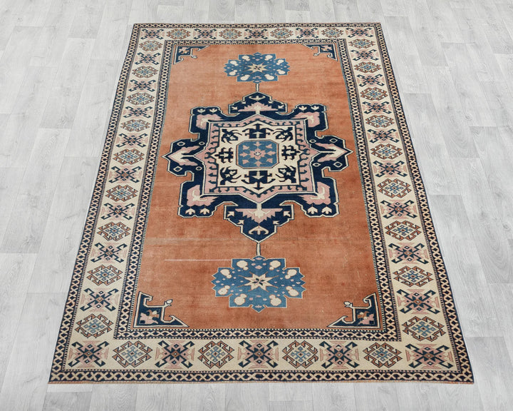 Multicolor Turkish Oushak Rug 9'9" x 6'11" Hand-Knotted | No. VR49542