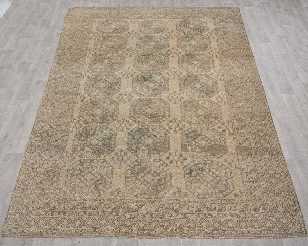 Beige Turkish Oushak Rug 8'7" x 11' Hand-Knotted view 9