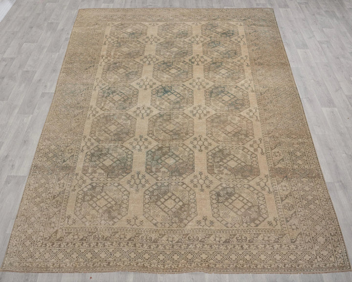 Beige Turkish Oushak Rug 8'7" x 11' Hand-Knotted view 9