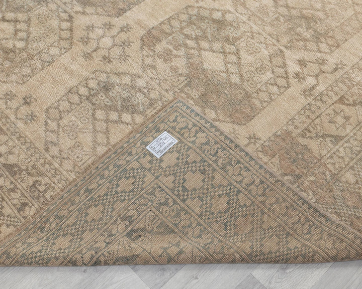 Beige Turkish Oushak Rug 8'7" x 11' Hand-Knotted texture