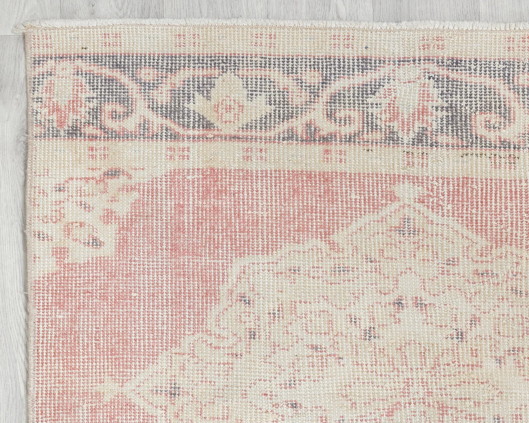 Pink Turkish Oushak Rug 11' 6" x 2' 11" Hand-Knotted | No. VR49630