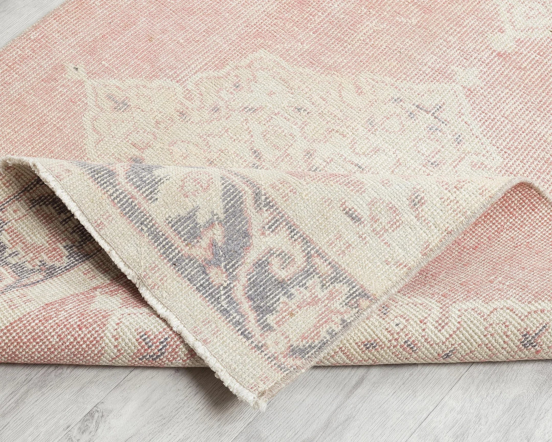 Pink Turkish Oushak Rug 11' 6" x 2' 11" Hand-Knotted | No. VR49630
