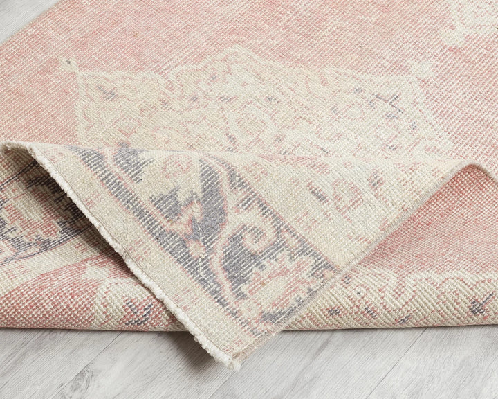 Pink Turkish Oushak Rug 11' 6" x 2' 11" Hand-Knotted | No. VR49630