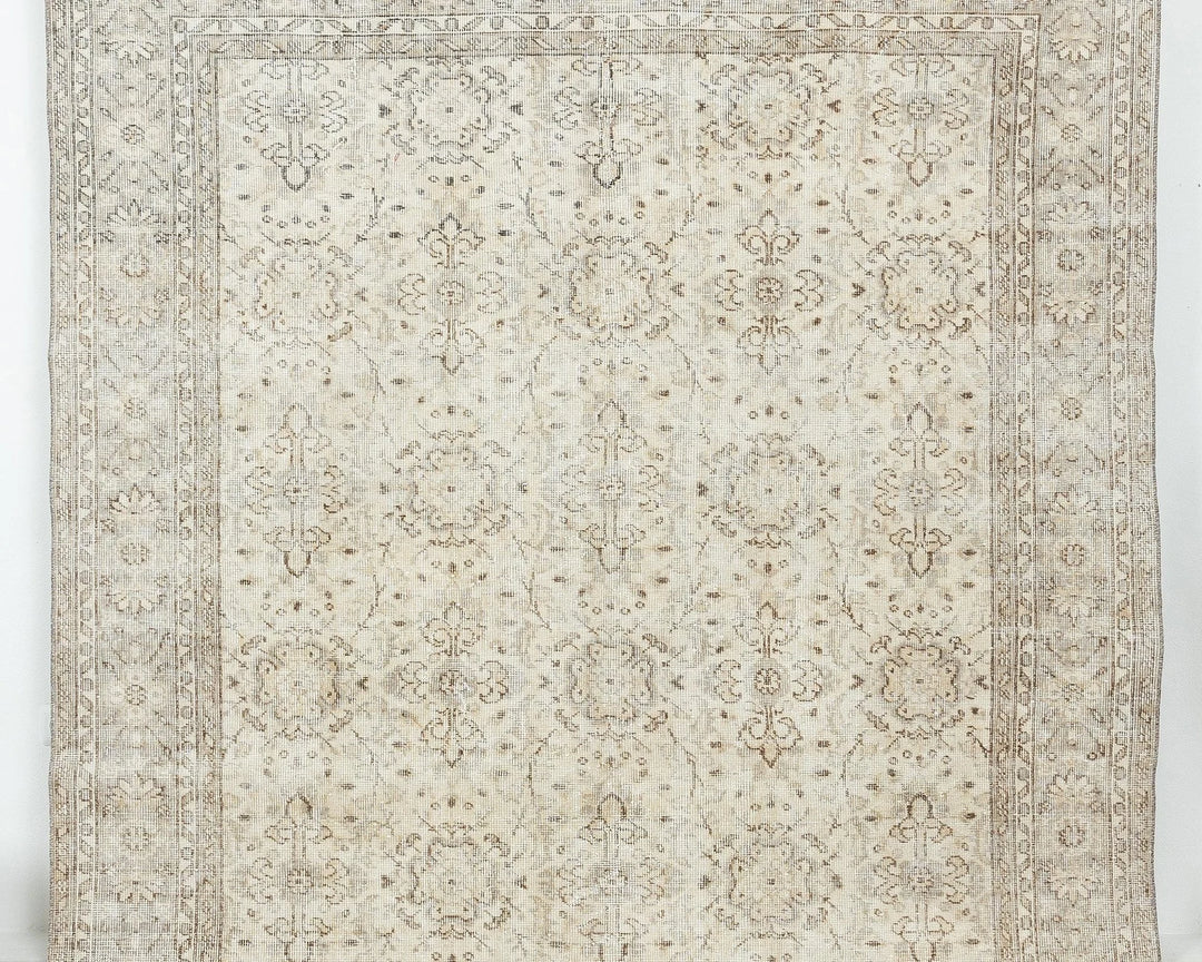 Beige Turkish Oushak Rug 6'8" x 10'1" Hand-Knotted view
