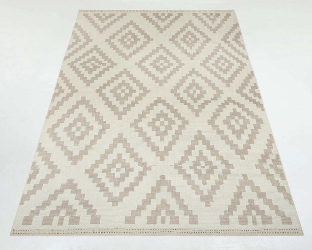 Beige Turkish Oushak Rug 8' 4" x 11' 10" Hand-Knotted | No. VR49762