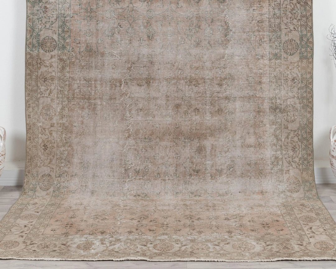 Multicolor Turkish Oushak Rug 6' 5" x 9' 9" Hand-Knotted | No. VR49802