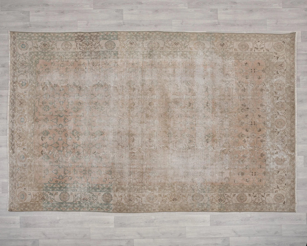 Multicolor Turkish Oushak Rug 6' 5" x 9' 9" Hand-Knotted | No. VR49802