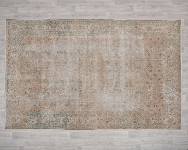 Multicolor Turkish Oushak Rug 6' 5" x 9' 9" Hand-Knotted | No. VR49802