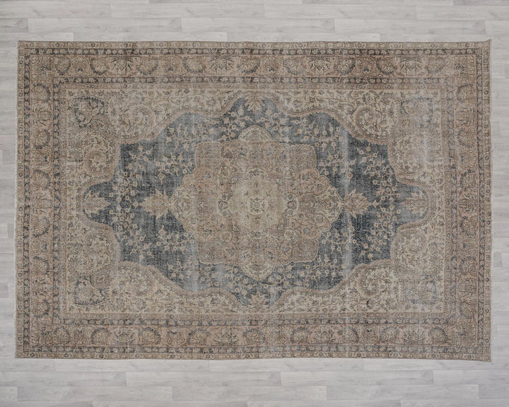 Blue Turkish Oushak Rug 8' x 11' 2" Hand-Knotted | No. VR49803