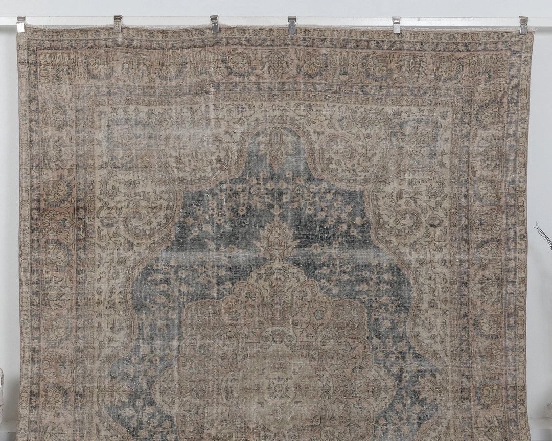 Blue Turkish Oushak Rug 8' x 11' 2" Hand-Knotted | No. VR49803